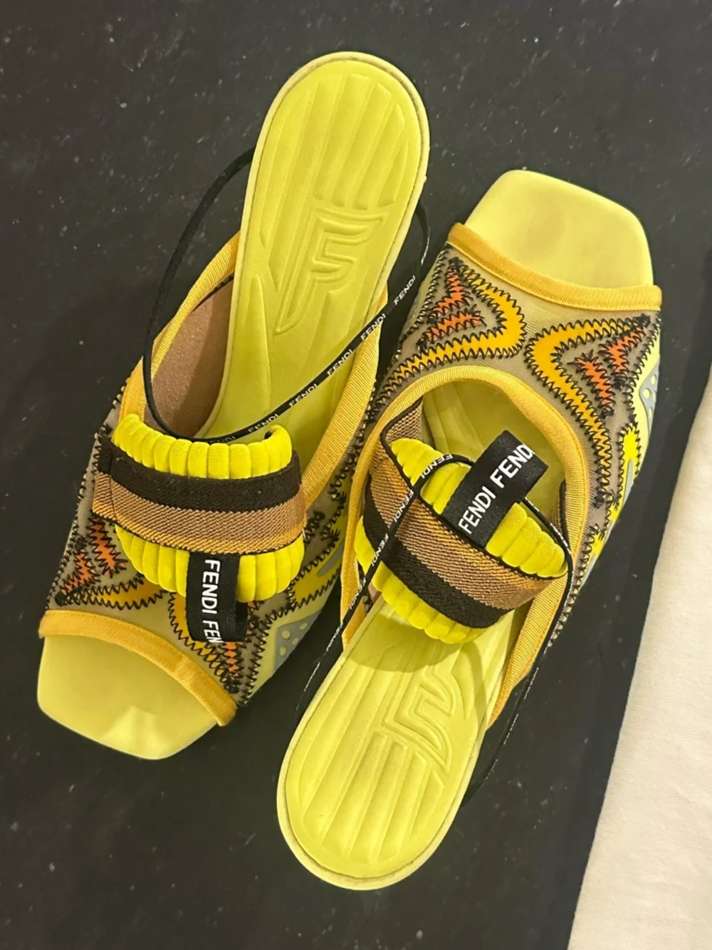 Fendi FFreedom Neoprene Slingback Sandals - Picture 3 of 8